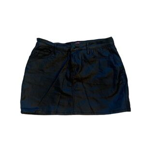 Edikted Black Faux Leather Mini Skirt